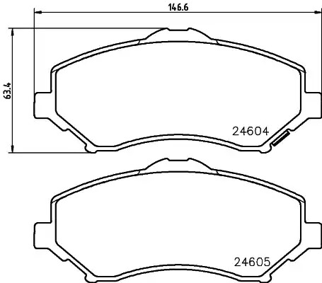 Комплект тормозных колодок HELLA PAGID 8DB 355 014-231 (T1807, 24604, 24605, 8439D1327)