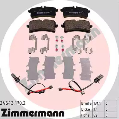 Комплект тормозных колодок ZIMMERMANN 24643.170.2 (24643)