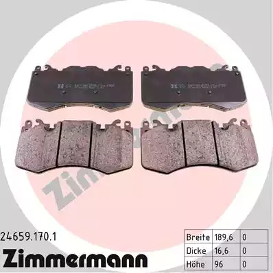 Комплект тормозных колодок ZIMMERMANN 24659.170.1 (24659)