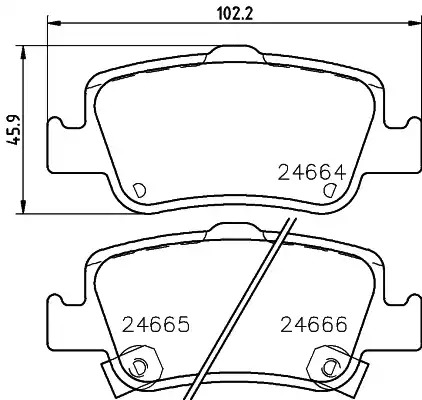 Комплект тормозных колодок HELLA PAGID 8DB 355 013-571 (T1727, 24664, 24665, 24666)