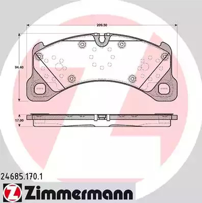 Комплект тормозных колодок ZIMMERMANN 24685.170.1 (24685, 24553)