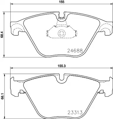 Комплект тормозных колодок HELLA PAGID 8DB 355 015-261 (T1962, 23313, 24688, 8706D1505)