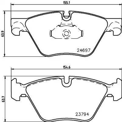 Комплект тормозных колодок HELLA PAGID 8DB 355 014-351 (T1818, 23794, 24697, 8705D1504)