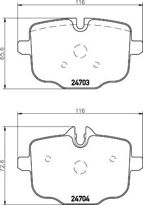 Комплект тормозных колодок HELLA PAGID 8DB 355 014-361 (T1819, 24703, 24704, 8669D1469)