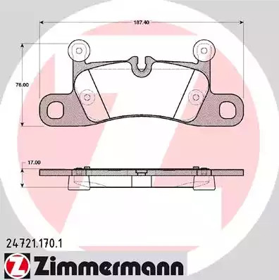 Комплект тормозных колодок ZIMMERMANN 24721.170.1 (24721)