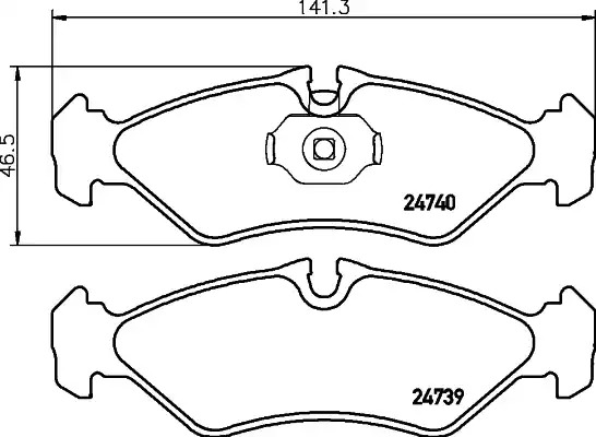 Комплект тормозных колодок HELLA PAGID 8DB 355 014-421 (T1826, 24739, 24740)