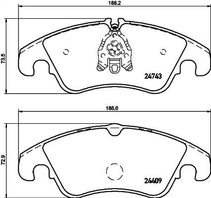 Комплект тормозных колодок HELLA PAGID 8DB 355 013-751 (T1748, 24409, 24743, 8434D1322)