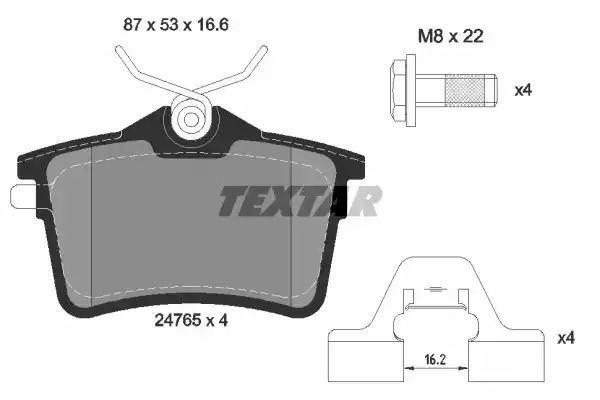 Комплект тормозных колодок TEXTAR 2476501 (24765, 24765 166  2 4)
