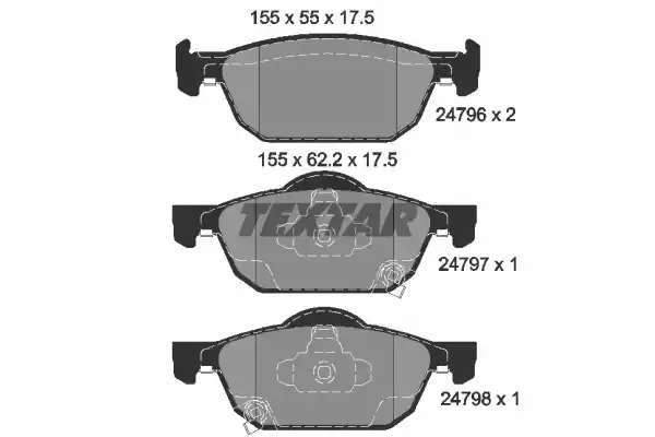Комплект тормозных колодок TEXTAR 2479601 (24796, 24796 175  0 5, 24797, 24798)