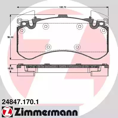 Комплект тормозных колодок ZIMMERMANN 24847.170.1 (24847)