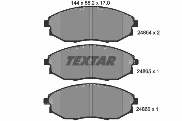 Комплект тормозных колодок TEXTAR 2486401 (24864, 24864 170  0 5, 24865, 24866, 7936D1031)