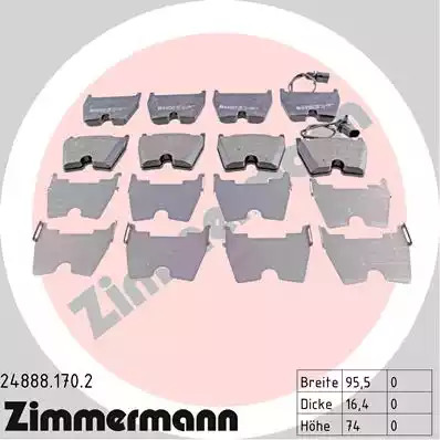 Комплект тормозных колодок ZIMMERMANN 24888.170.2 (23751, 24888)