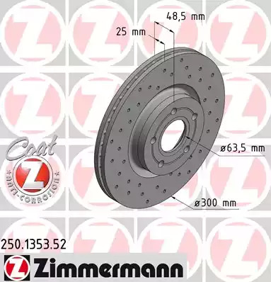 Тормозной диск ZIMMERMANN 250.1353.52