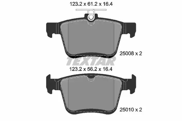 Комплект тормозных колодок TEXTAR 2500801 (25008, 25010, 25008 164  0 5)