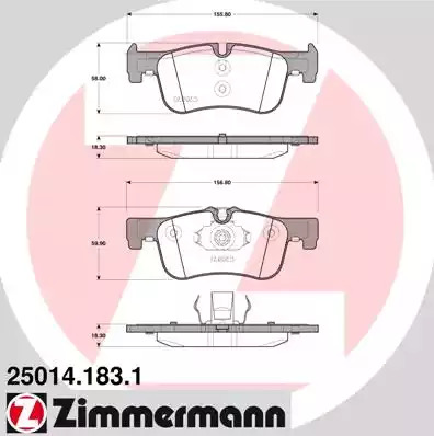 Комплект тормозных колодок ZIMMERMANN 25014.183.1 (25014, 25015)