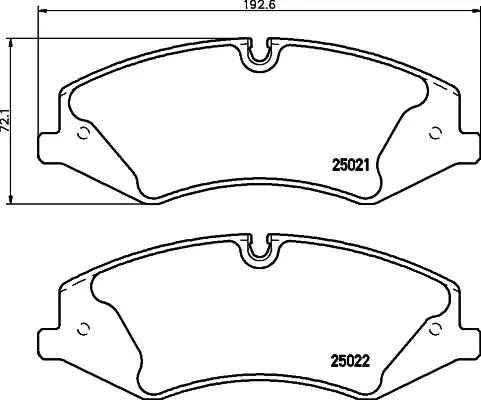 Комплект тормозных колодок HELLA PAGID 8DB 355 015-081 (T1934, 25021, 25022, 8542D1425)