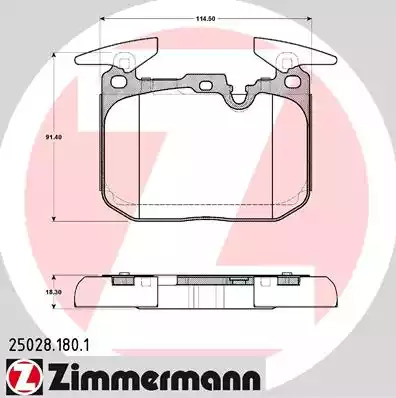 Комплект тормозных колодок ZIMMERMANN 25028.180.1 (25028)
