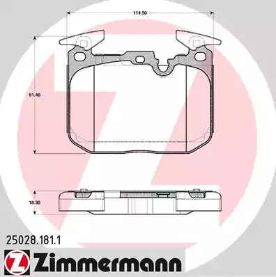 Комплект тормозных колодок ZIMMERMANN 25028.181.1 (25028)