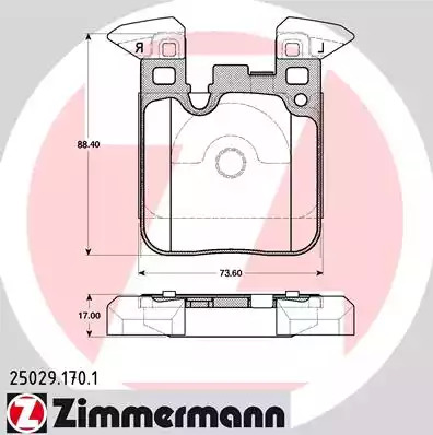 Комплект тормозных колодок ZIMMERMANN 25029.170.1 (25029)