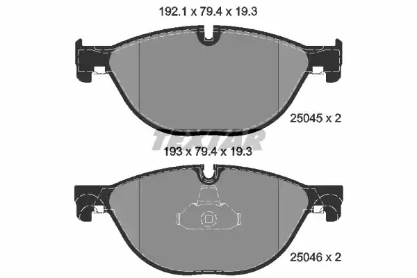 Комплект тормозных колодок TEXTAR 2504501 (25045, 25045 193  0 5, 25046, 8518D1409)