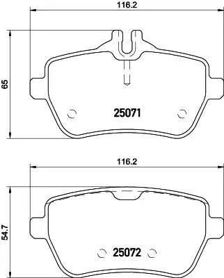 Комплект тормозных колодок HELLA PAGID 8DB 355 021-511 (T2382, 25071, 25072)