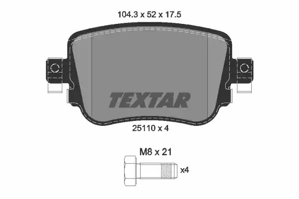 Комплект тормозных колодок TEXTAR 2511001 (25110, 25110 175  1 4)