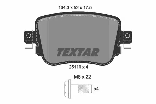 Комплект тормозных колодок TEXTAR 2511003 (25110, 25110 175  2 4)