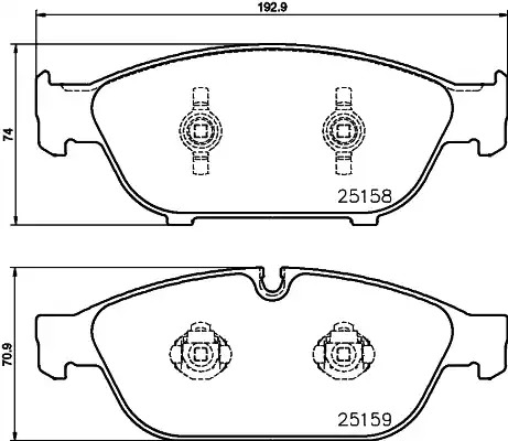 Комплект тормозных колодок TEXTAR 2515802 (25158, 25158 200  0 5, 25159, 8758D1549)