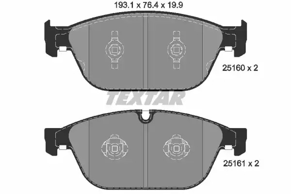 Комплект тормозных колодок TEXTAR 2516002 (25160, 25160 199  0 5, 25161, 8754D1546)