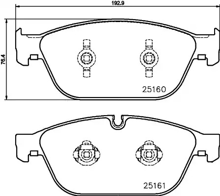 Комплект тормозных колодок HELLA PAGID 8DB 355 016-021 (T2092, 25160, 25161, 8754D1546)