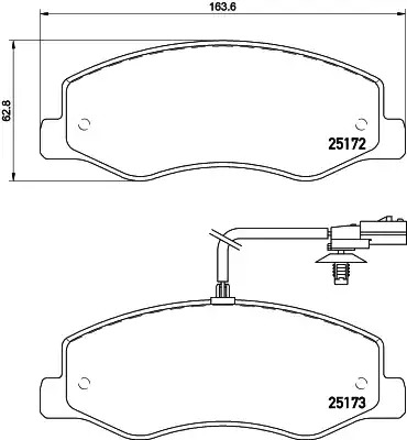 Комплект тормозных колодок HELLA PAGID 8DB 355 015-311 (T1971, 25172, 25173)