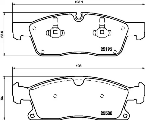 Комплект тормозных колодок HELLA PAGID 8DB 355 019-821 (T2179, 25192, 25500, 8655D1629)