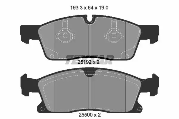 Комплект тормозных колодок TEXTAR 2519201 (25192, 25500, 25192 190  0 5, 8655D1629)