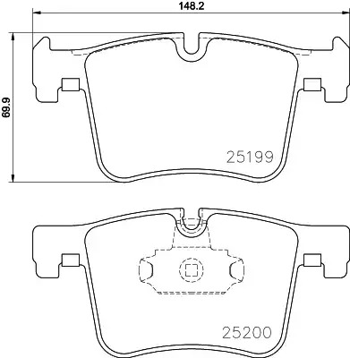 Комплект тормозных колодок HELLA PAGID 8DB 355 015-781 (T2052, 25199, 25200, 8772D1561)