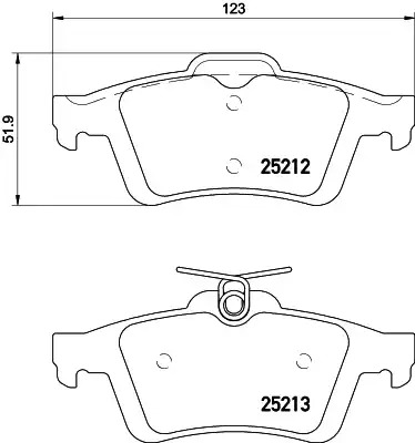 Комплект тормозных колодок HELLA PAGID 8DB 355 015-761 (T2050, 25212, 25213)