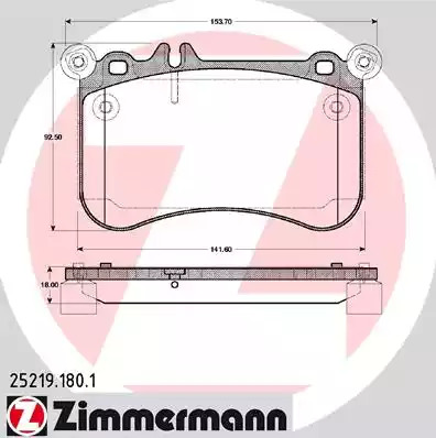 Комплект тормозных колодок ZIMMERMANN 25219.180.1 (25219)