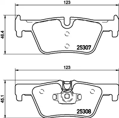 Комплект тормозных колодок HELLA PAGID 8DB 355 019-971 (T3138, 25307, 25308)