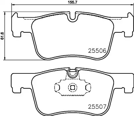 Комплект тормозных колодок HELLA PAGID 8DB 355 019-771 (T2164, 25506, 25507)