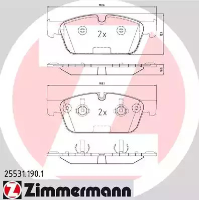 Комплект тормозных колодок ZIMMERMANN 25531.190.1 (25531, 25532)