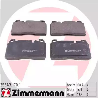 Комплект тормозных колодок ZIMMERMANN 25643.170.1 (25643)