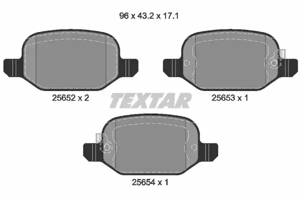 Комплект тормозных колодок TEXTAR 2565201 (25652, 25653, 25654, 25652 171  0 5)