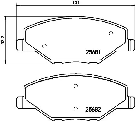 Комплект тормозных колодок HELLA PAGID 8DB 355 020-521 (T2204, 25681, 25682)