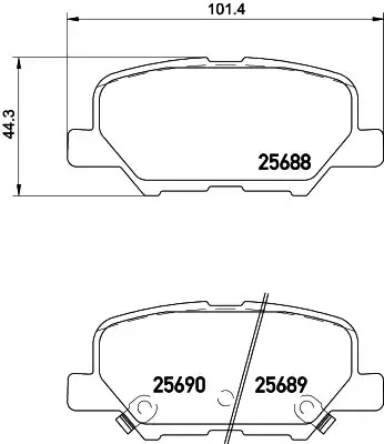 Комплект тормозных колодок HELLA PAGID 8DB 355 020-291 (T2237, 25688, 25689, 25690)