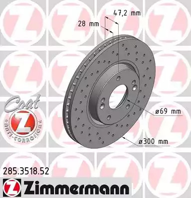 Тормозной диск ZIMMERMANN 285.3518.52