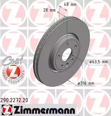 Тормозной диск ZIMMERMANN 290.2272.20