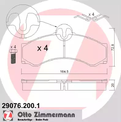 Комплект тормозных колодок ZIMMERMANN 29076.200.1 (29076)