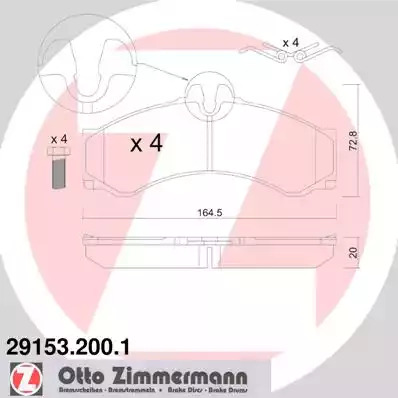 Комплект тормозных колодок ZIMMERMANN 29153.200.1 (29153)