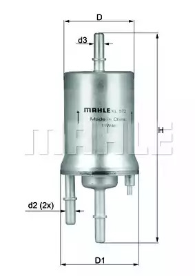 Фильтр MAHLE ORIGINAL KL 572 (70364457)