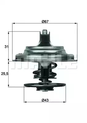 Термостат MAHLE ORIGINAL TX 23 71D (2.105.71.300, 70807787)