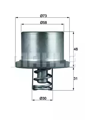 Термостат MAHLE ORIGINAL THD 2 89 (2.459.89, 70808369)